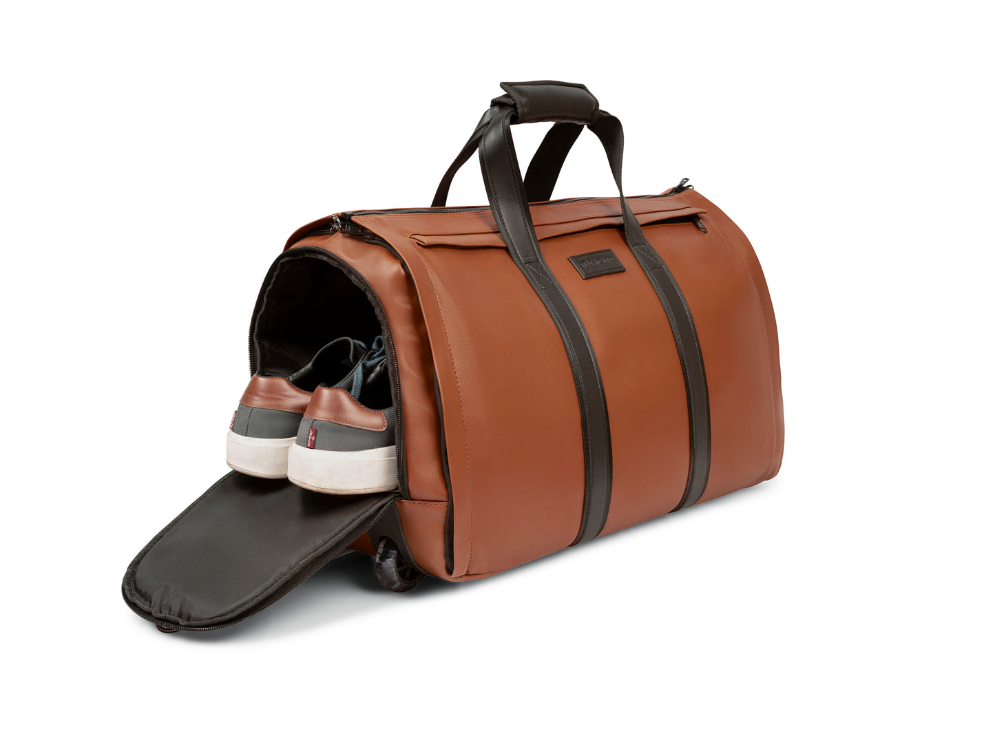 Trolley Duffel Bag- Tan Leather