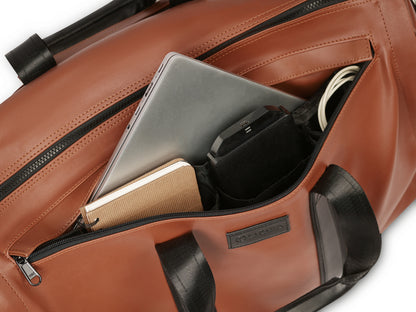Trolley Duffel Bag- Tan Leather