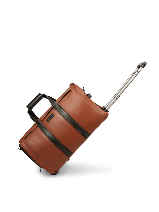 Trolley Duffel Bag- Tan Leather